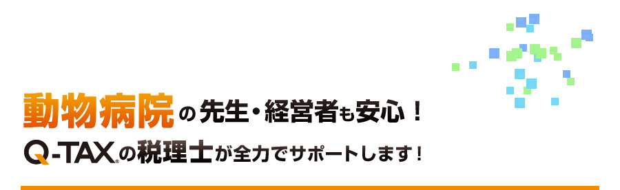 動物病院の先生・経営者も安心！QTAXの税理士が全力でサポートします！
